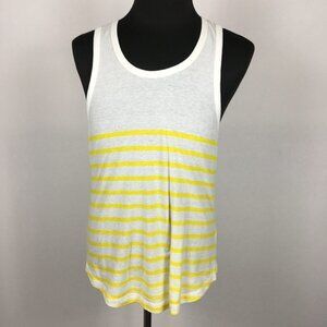 J. Crew Weekend Layering Tank White Yellow Striped